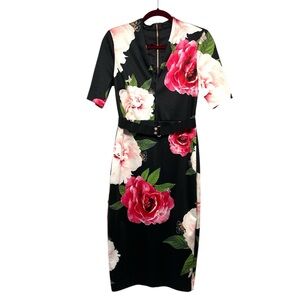 Ted Baker London Gilanno Magnificent Black Floral Dress